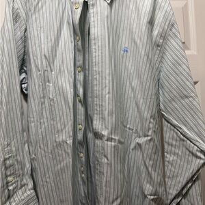 Brooks Brothers Green Striped Button-Down Shirt
